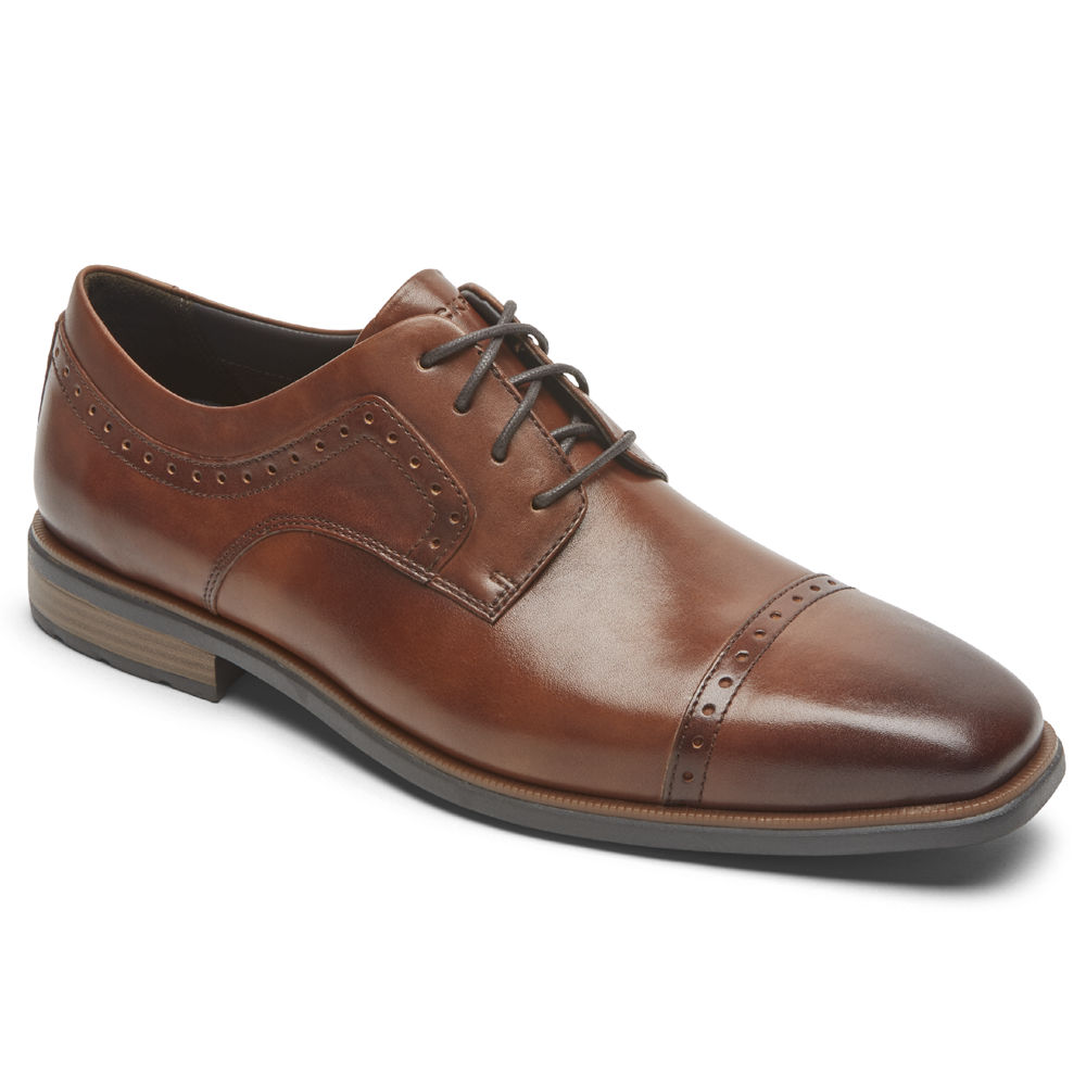 ロック ポート ビジネス シューズ メンズ ブラウン - Farrow Cap Toe - WSK173620